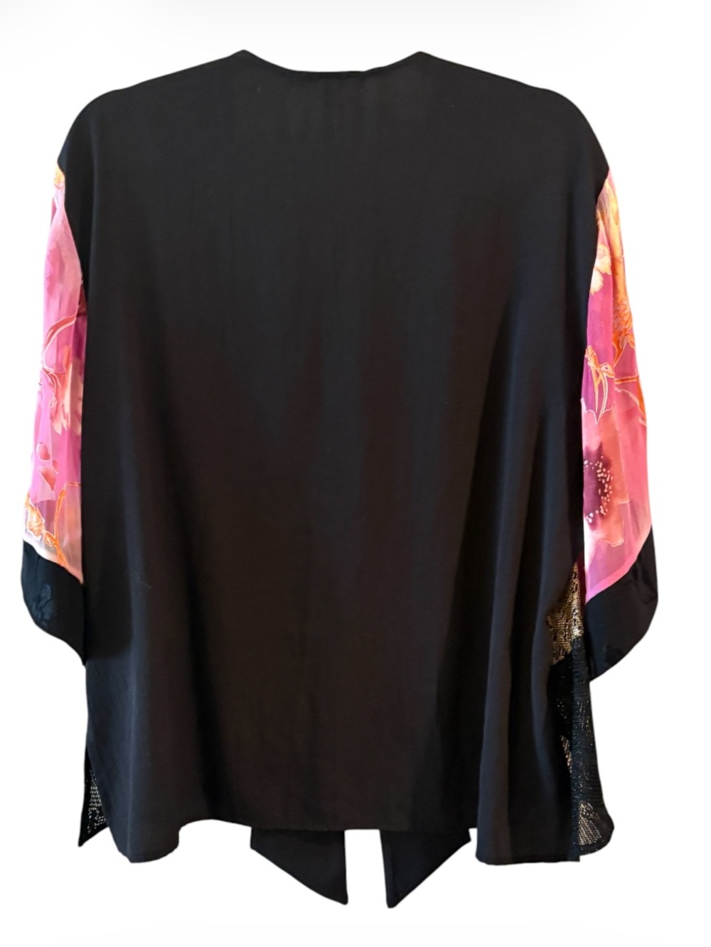 VINTAGE Spencer Alexis Floral Kimono Jacket Sheer Boho Open Front XL - Picture 3 of 16